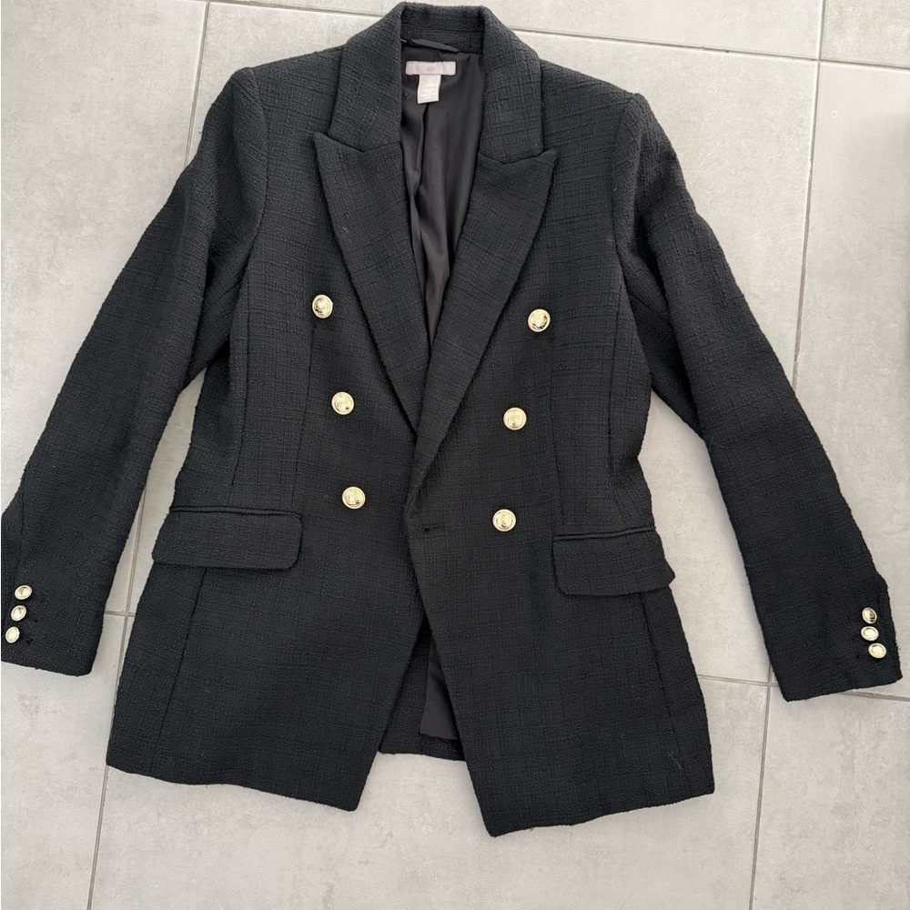 H&M Black Blazer with Gold Buttons